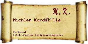 Michler Kordélia névjegykártya